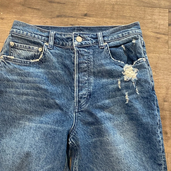 NEW Boyish Mikey distressed High Rise Wide Leg Jeans - Picture 4 of 7